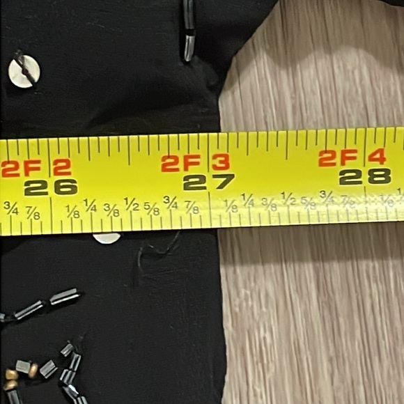 Chico’s Women’s Kimono Cardigan Large Black Beaded Coastal Grandma Contemporary - Picture 10 of 12